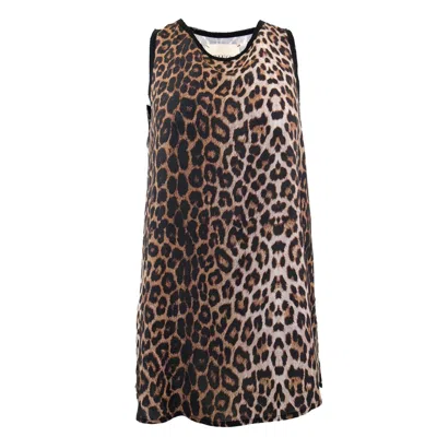 Theo The Label Women's Kores Leopard Tank In Burgundy