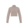 Theo The Label Women's Neutrals Angelia Cropped Turtleneck Sweater - Sustained Grey In Gray