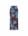 Theo The Label Hydra Printed Maxi Skirt In Blue