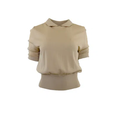 Theo The Label Women's Neutrals Kallisto Cropped Sheer Slv Pullover