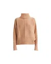 Theo The Label Women's Neutrals Pallas Dolman High-rib Turtleneck - Nutshell