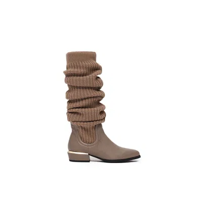 Theo The Label Women's Neutrals Phoebe Leg-warmer Boot - Sustained Grey