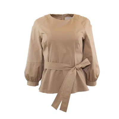 Theo The Label Women's Neutrals Thallo Belted Top In Brown