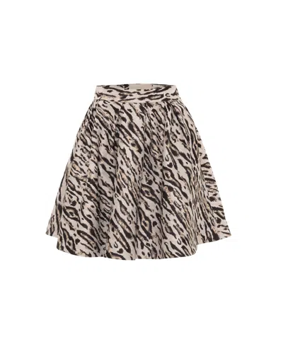 Theo The Label Tyche Jacquard Pleated Mini Skirt In Multicolor