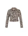 Theo The Label Women's Neutrals Tyche Jacquard Shrunken Jacket