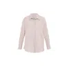 Theo The Label Women's Neutrals / White Echo Pearly Shirt - Sand / Pearl In Sand/pearl