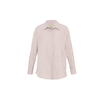 Theo The Label Women's Neutrals / White Echo Pearly Shirt - Sand / Pearl In Sand/pearl