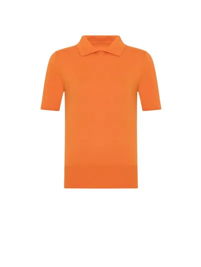 THEO THE LABEL WOMEN'S NOMIA POLO SWEATER IN ORANGE