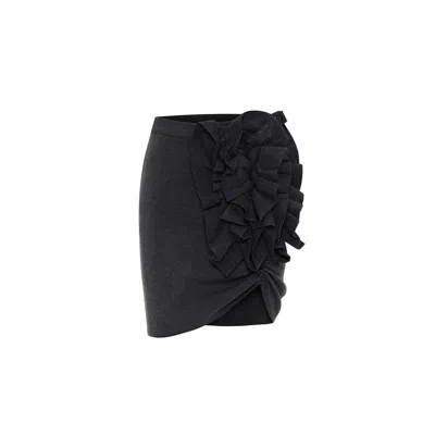 Theo The Label Women's Nomia Ruffle Knit Skirt - Black