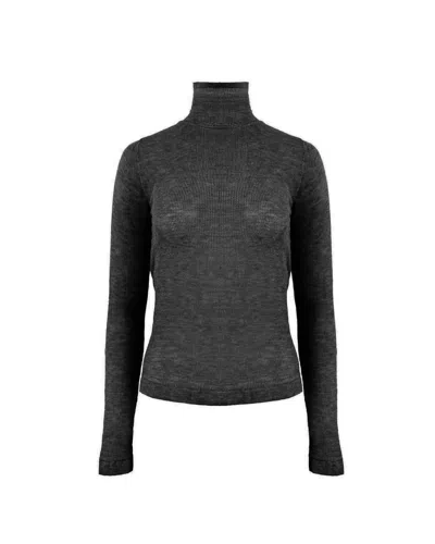 Theo The Label Women's Nomia Sheer Knit Turtleneck Top In Black