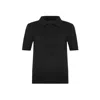 Theo The Label Nomia Short Sleeve Polo Tee In Black