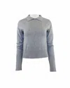 Theo The Label Women's Pallas Collared Sweater In Heather Grey In Grey