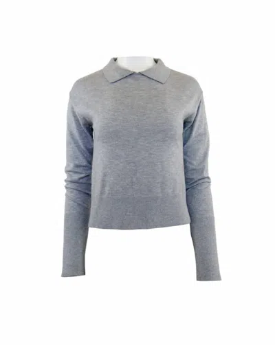 Theo The Label Women's Pallas Collared Sweater In Heather Grey