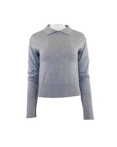 Theo The Label Women's Pallas Collared Sweater In Heather Grey In Gray