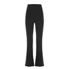 Theo The Label Women's Pallas Rib Knit Bootcut Pant - Black In Black