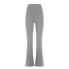 Theo The Label Women's Pallas Rib Knit Bootcut Pant - Heather Grey In Grey