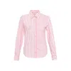 Theo The Label Women's Pink / Purple Echo Mix Stripe Pearly Shirt - Lantana / Crystal In Pink/purple