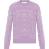 Theo The Label Ersa Pointelle Argyle Pullover In Pink