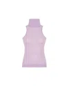 Theo The Label Nomia Sheer Knit Sleeveless Turtleneck In Pink