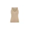 Theo The Label Women's Shakti Shimmer Ribbed V-tank - Sustained Grey In Grey
