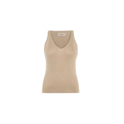 Theo The Label Women's Shakti Shimmer Ribbed V-tank - Sustained Grey