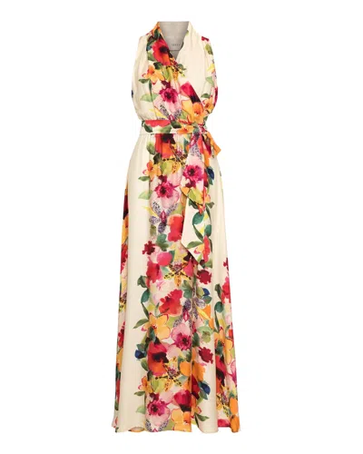 THEO THE LABEL WOMEN'S THEIA ORCHID PRINT MAXI THERESE DRESS
