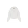 Theo The Label Women's White Cleo Cupro Drop Shoulder Hoodie Jacket - Ivory