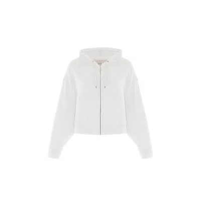 Theo The Label Women's White Cleo Cupro Drop Shoulder Hoodie Jacket - Ivory