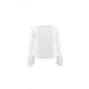 THEO THE LABEL WOMEN'S WHITE DAPHNE OFF-SHOULDER JACKET