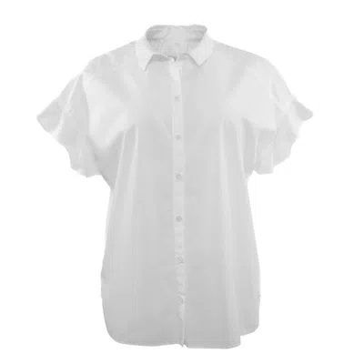 Theo The Label Women's White Echo Ruffled Sleeve Shirt
