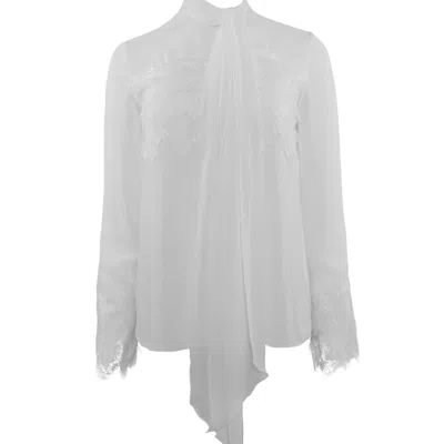 Theo The Label Women's White Idalia Lace Trim Blouse