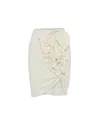 Theo The Label Women's White Nomia Ruffle Knit Skirt - Ivory