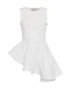 Theo The Label Women's White Theia Peplum Mix-media Top - Coconut Milk