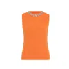 Theo The Label Women's Yellow / Orange Nomia Embelished Rib Tank - Mandarine