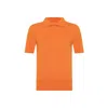 Theo The Label Nomia Short Sleeve Polo Tee In Yellow/orange