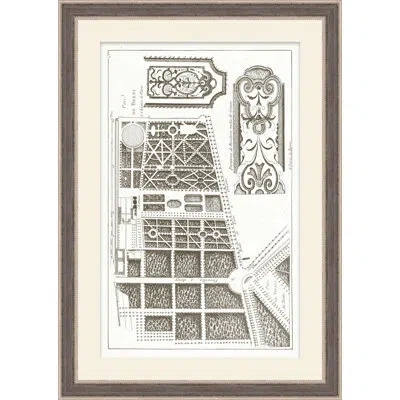 Theodore Alexander A Garden Design 1 Framed Art Print In White,beige