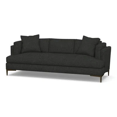 Theodore Alexander Aiden 90.5'' Tuxedo Arms Sofa In Rise Charcoal (performance Fabric) 1357-,antique Bronze