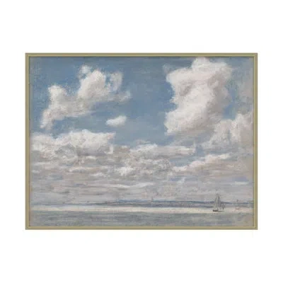 Theodore Alexander All Of The Clouds 1 By Studio L57 Nouvelle - Floater Frame Print In Blue,gray