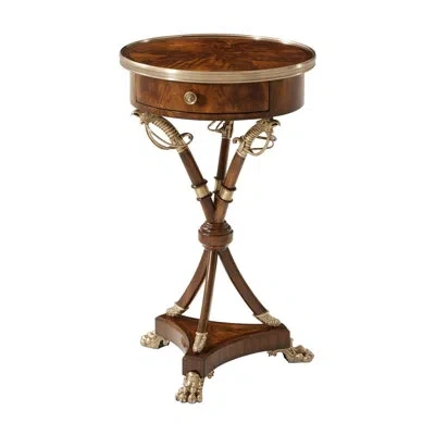Theodore Alexander Althorp Living History End Table In Brass;brown Wood