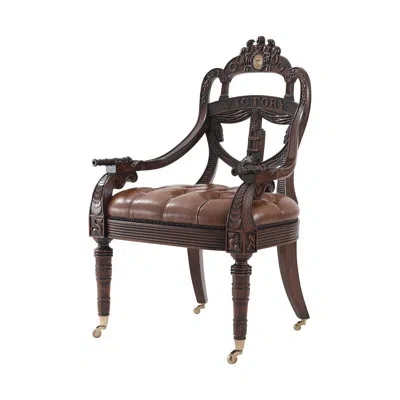 Theodore Alexander Althorp Living History Leather Armchair In Brown
