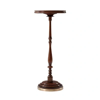 Theodore Alexander Althorp Living History Tall Wood Candlestick In Mahogany;mahogany