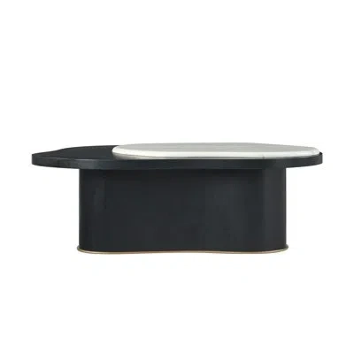 Theodore Alexander Amorphous Cocktail Table In White,black Lacquer