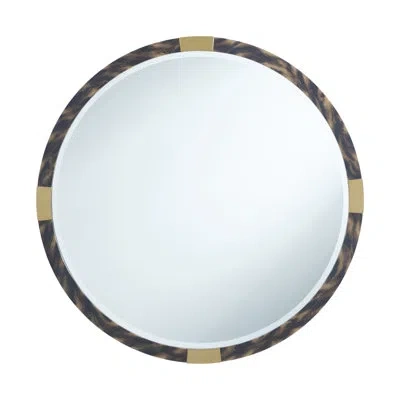 Theodore Alexander Arakan Round Mirror In Calico