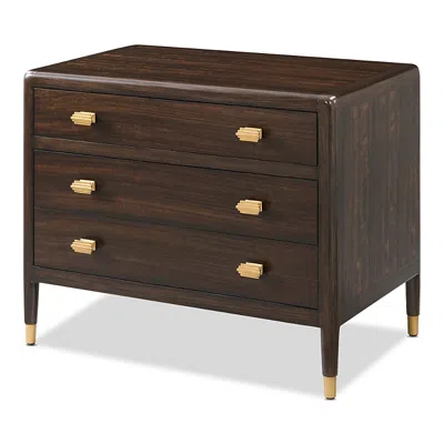 Theodore Alexander Arlington Street 3 Drawer Nightstand In Burgundy