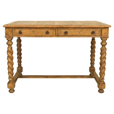 Pre-owned Theodore Alexander Barley Twist Desk In Brown