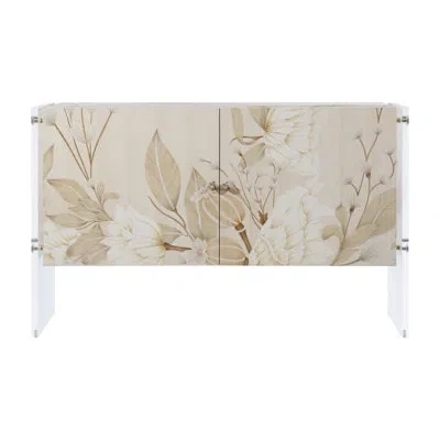 Theodore Alexander Bouquet 2-door Cabinet In Buttercream