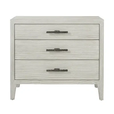 Theodore Alexander Breeze 3 - Drawer Solid Wood Nightstand In Sea Salt