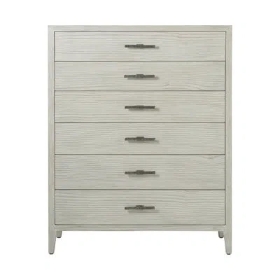 Theodore Alexander Breeze 6 Drawer 44" W Solid Wood Chest In White;sea Salt