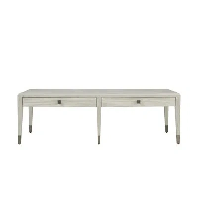 Theodore Alexander Breeze 6 Legs Coffee Table With Storage In Chalky White