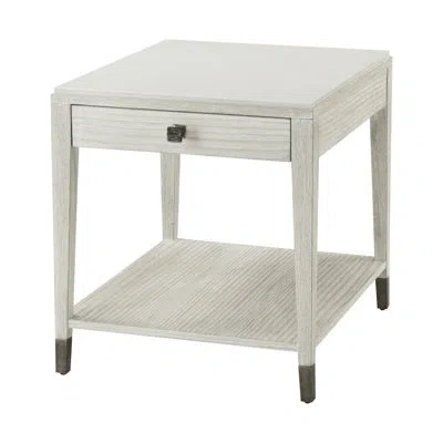 Theodore Alexander Breeze End Table With Storage In White